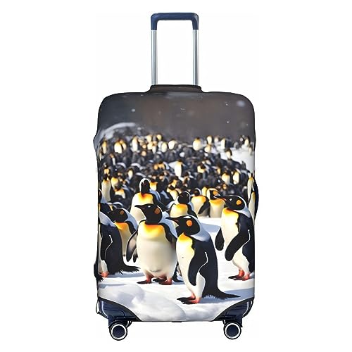 HJLUUFT Stilvolle Gepäckabdeckung von Happy Penguins – Schützen und personalisieren Sie Ihren Koffer mit TSA-zugelassener Abdeckung, Kofferabdeckungen für Gepäck, Weiss/opulenter Garten, Medium von HJLUUFT