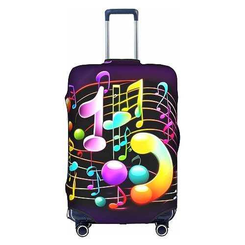 HJLUUFT Stilvolle Gepäckhülle mit farbenfroher Musiknote: Schützen und personalisieren Sie Ihren Koffer mit TSA-zugelassener Abdeckung, Kofferabdeckungen für Gepäck, Weiss/opulenter Garten, Medium von HJLUUFT