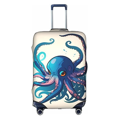 HJLUUFT Stilvolle Oktopus-Gepäckhülle in Blau und Lila – Schützen und personalisieren Sie Ihren Koffer mit TSA-zugelassener Abdeckung, Kofferabdeckungen für Gepäck, Weiss/opulenter Garten, Small von HJLUUFT