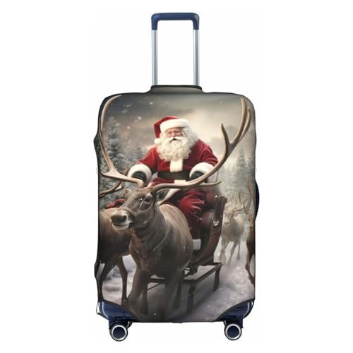 HJLUUFT Stilvolle Weihnachtsmann-Gepäckabdeckung – Schützen und personalisieren Sie Ihren Koffer mit TSA-zugelassener Abdeckung, Kofferabdeckungen für Gepäck, Weiss/opulenter Garten, Small von HJLUUFT