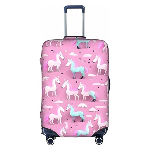 HJLUUFT Viele Einhörner rosa stilvolle Gepäckabdeckung – Schützen und personalisieren Sie Ihren Koffer mit TSA-zugelassener Abdeckung, Kofferabdeckungen für Gepäck, Weiss/opulenter Garten, Small von HJLUUFT