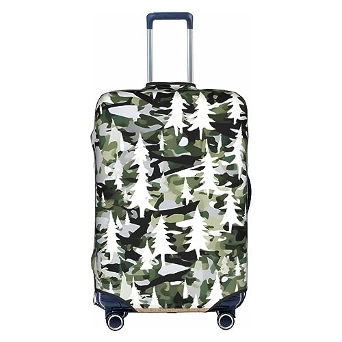 HJLUUFT White Trees Camo Stilvolle Gepäckabdeckung – Schützen und personalisieren Sie Ihren Koffer mit TSA-zugelassener Abdeckung, Kofferabdeckungen für Gepäck, Weiss/opulenter Garten, X-Large von HJLUUFT