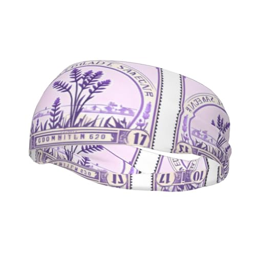 Lavender Stamp Performance Sport-Stirnband – Junk Stirnbänder und Schal Stirnbänder für Frauen – leicht und einfach zu reinigen von HJLUUFT