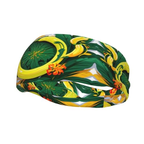 Tropische Bananenblätter Performance Sport Stirnband – Junk Stirnbänder und Schal Stirnbänder für Frauen – leicht und einfach zu reinigen von HJLUUFT