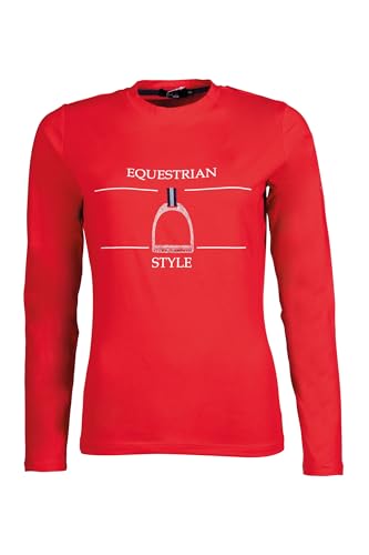 HKM Damen Equine Sports Langarmshirt, Rot, XXL von HKM