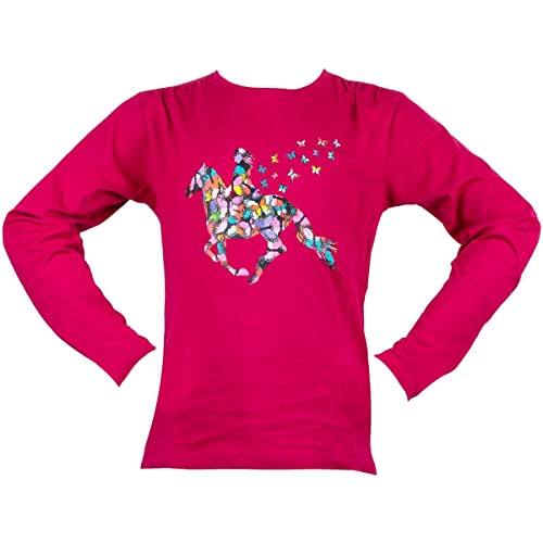 HKM Kinder Langarmshirt Butterfly dunkelblau 104/110 von HKM