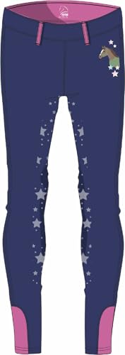 HKM Kinder Pony Dream II Silikon-Vollbesatz Reitleggings, Dunkelblau, 98/104 von HKM