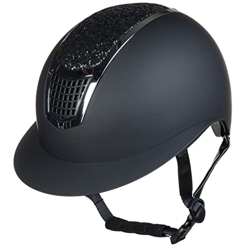 HKM Unisex ? Erwachsene Glamour Shield Reithelme, 9171 schwarz/Silber, 59-61 cm von HKM