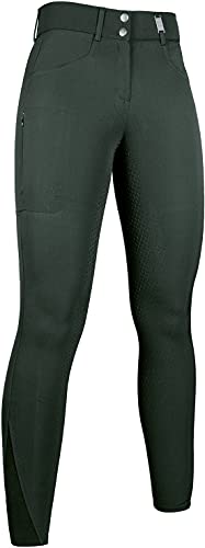 HKM Vollbesatzreithose -Sunny- Silikon Vollbesatz Reithose mit Handytasche und elastischem Beinabschluss in trendigen Farben, tannengrün, Größe 38 von HKM