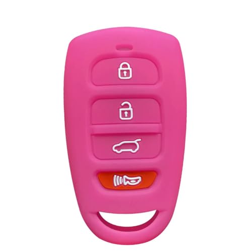 HKSOPC Silikon-Gummi-Autoschlüssel-Abdeckung, passend für K-IA Grand Carnival Sedona, Auto-Fernbedienung, Silikagel-Hülle für Schlüsselanhänger, Alarm-Rosa von HKSOPC