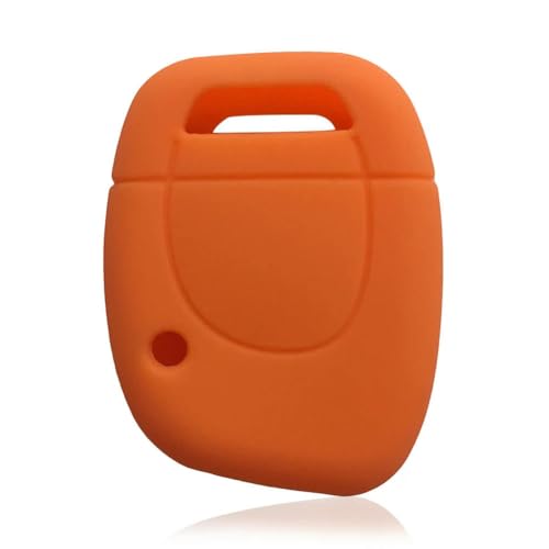 Silikon-Autoschlüssel-Hülle für R-enaut Twingo Master Kangoo Clio Schlüsselanhänger, 1 Taste, für S-mart Kieselgel-Schlüsselabdeckung, Orange von HKSOPC