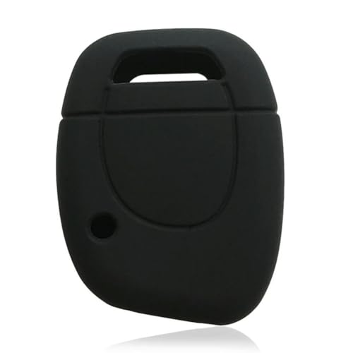 Silikon-Autoschlüssel-Hülle für R-enaut Twingo Master Kangoo Clio Schlüsselanhänger, 1 Taste, für S-mart Kieselgel-Schlüsselabdeckung, Schwarz von HKSOPC