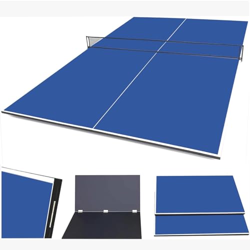 HLC Faltbar Tischtennistisch Tischtennisplatte Top klappbar Indoor inklusive Netz 9ft 274 * 152 * 1.5 cm Ergänzung zu Billiardtisch blau von HLC