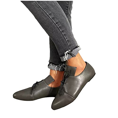 HLIYY Damen Pointed-Toe Flache Schuhe Klassische Slip on Ballerinas lässige Leder Loafer Frauen Bequeme Freizeitschuhe Elegante Leichte Flache Ballerina Atmungsaktiv Segelschuhe von HLIYY