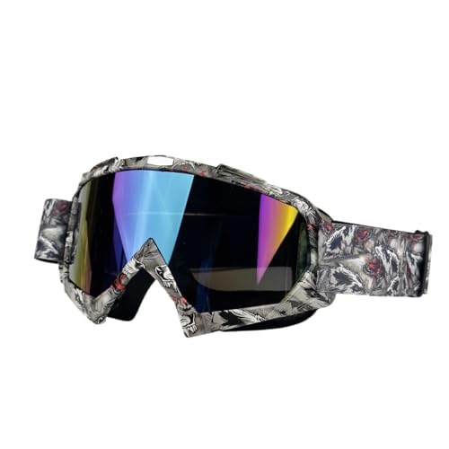 Motorradbrille für Herren, Motocross-Sonnenbrille, Sicherheitsschutz, MX-Nachtsicht-Helm, Vintage-Fahrbrille (Farbe: 10C-Blau) von HLQXHM
