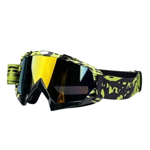 Motorradbrille für Herren, Motocross-Sonnenbrille, Sicherheitsschutz, MX-Nachtsichthelm, Vintage-Fahrbrille (Farbe: 08A-rot) von HLQXHM
