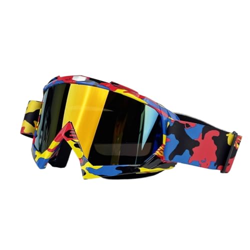 Motorradbrille für Herren, Motocross-Sonnenbrille, Sicherheitsschutz, MX-Nachtsichthelm, Vintage-Fahrbrille (Farbe: 09B-RED) von HLQXHM
