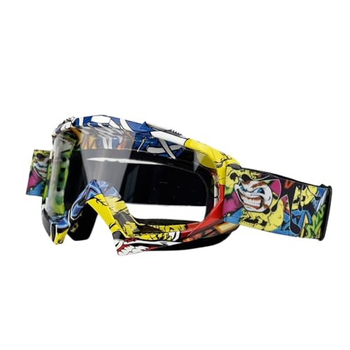 Motorradbrille für Herren, Motocross-Sonnenbrille, Sicherheitsschutz, MX-Nachtsichthelm, Vintage-Fahrbrille (Farbe: 10A-klar) von HLQXHM
