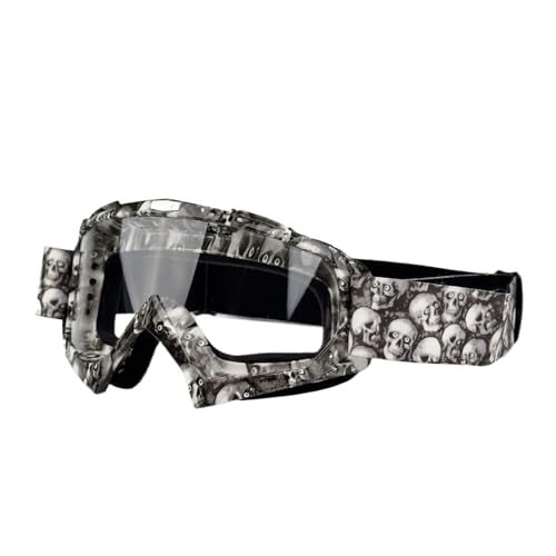 Motorradbrille für Herren, Motocross-Sonnenbrille, Sicherheitsschutz, MX-Nachtsichthelm, Vintage-Fahrbrille (Farbe: 10B-klar) von HLQXHM