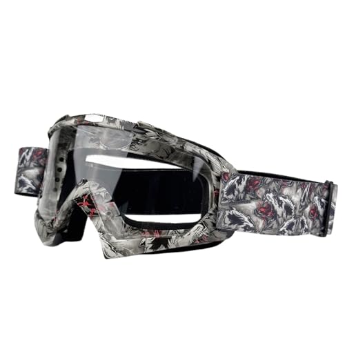 Motorradbrille für Herren, Motocross-Sonnenbrille, Sicherheitsschutz, MX-Nachtsichthelm, Vintage-Fahrbrille (Farbe: 10C-klar) von HLQXHM