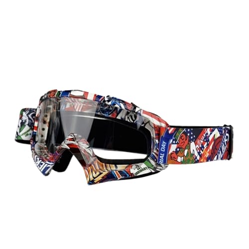 Motorradbrille für Herren, Motocross-Sonnenbrille, Sicherheitsschutz, MX-Nachtsichthelm, Vintage-Fahrbrille (Farbe: 11B-klar) von HLQXHM