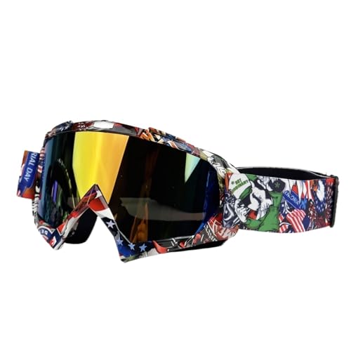 Motorradbrille für Herren, Motocross-Sonnenbrille, Sicherheitsschutz, MX-Nachtsichthelm, Vintage-Fahrbrille (Farbe: 11B-rot) von HLQXHM