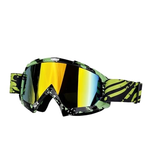 Motorradbrille für Herren, Motocross-Sonnenbrille, Sicherheitsschutz, MX-Nachtsichthelm, Vintage-Fahrbrille (Farbe: 11C-rot) von HLQXHM