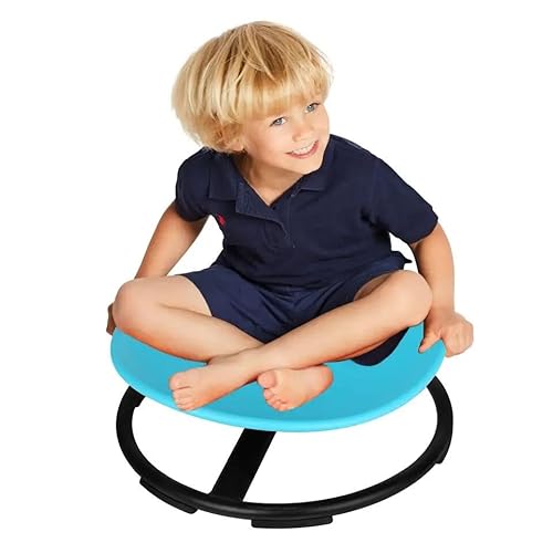 HMLOPX Sensorisches Drehkarussell, Kinder-Drehstuhl, Autismus, sensorischer Stuhl, Sitzen und Spinnen, gesponnener Stuhl, sensorischer Balance-Trainingssitz, Alter 3–12 (Blau) von HMLOPX