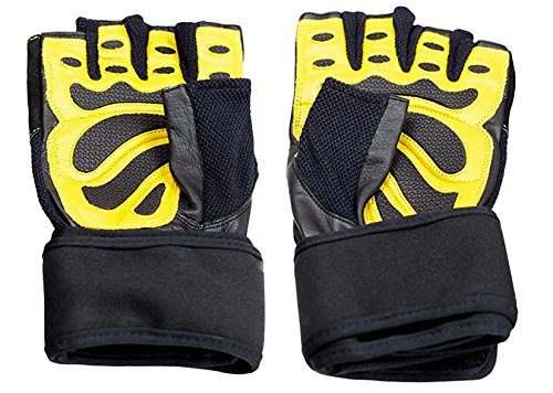 HMS 17-63-201 5907695523096 Herren Fitness Handschuhe, gelb, Einheitsgröße von HMS