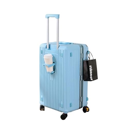 HMTJATOT Leichtes und großes übergroßes Gepäck, verdickter Reisekoffer, Passwort, langlebige Kapazität, Trolley-Koffer, Universal-Rad-Boarding-Tasche (Color : Glacier Blue, Size : 24 Inch) von HMTJATOT