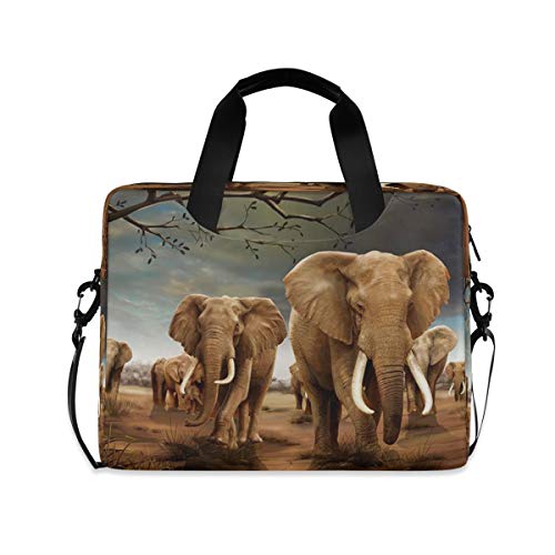 HMZXZ Afrika Tierwelt Elefant Laptoptasche 13 14 15.6 Zoll Laptop Tasche Aktentasche Hülle Notebooktasche Schulter Tasche Handtasche für Arbeit Business Uni von HMZXZ