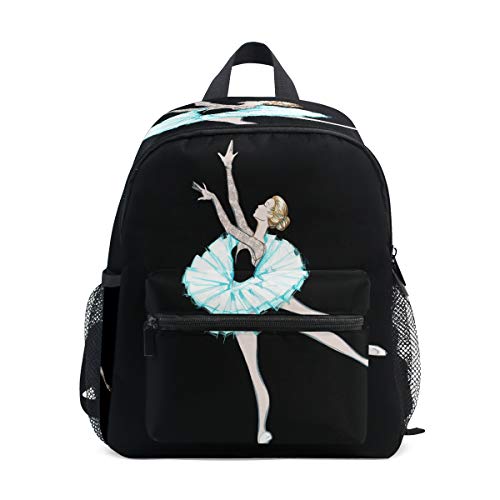 RXYY Kinder Rucksäcke Aquarell Ballett Girt Schwarz Tagesrucksäcke Reise Kleinkind Vorschule Schule Tasche Beiläufig Rucksack mit Truhe Gurt zum Mädchen Jungs von HMZXZ