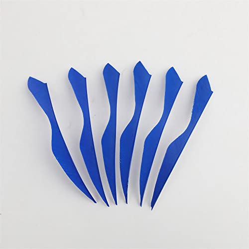 HNZMDY 50pcs BogenschießenPfeilfedern 5 Zoll Natürliche Türkei Pfeil Fletches Fletching Echte Pfeilfeder für DIY Bogenschießen Pfeile (Blau) von HNZMDY