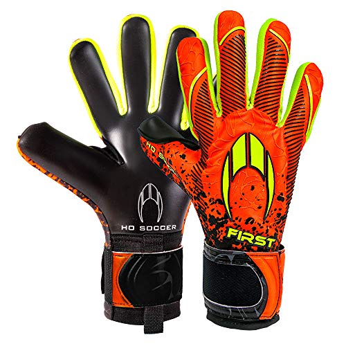 HO Soccer First Superlight Torwarthandschuhe, Unisex für Erwachsene Einheitsgröße orange/schwarz/Limette von HO Soccer