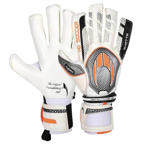 HO Soccer GHOTTA EVO2 RN Silver Legend Torwarthandschuhe, Unisex, Erwachsene, Weiß/Orange, Größe 7,5 von HO Soccer