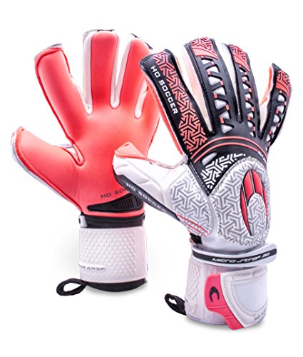 HO Soccer Ikarus Roll Negative Warning Supra Grip Torwarthandschuhe, Unisex Erwachsene 43 weiß/schwarz von HO Soccer