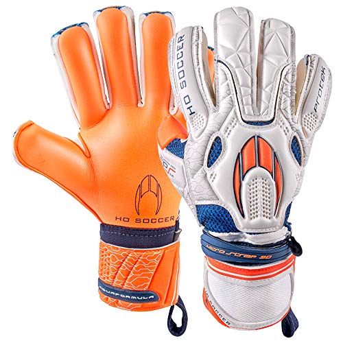 HO Soccer Protek Negative Gen2 Torwarthandschuhe, Unisex Erwachsene 43 weiß/orange/blau von HO Soccer