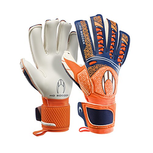 HO Soccer SSG Ikarus Roll Torwarthandschuhe, Unisex Erwachsene 38 Orange/Blau/Weiß von HO Soccer