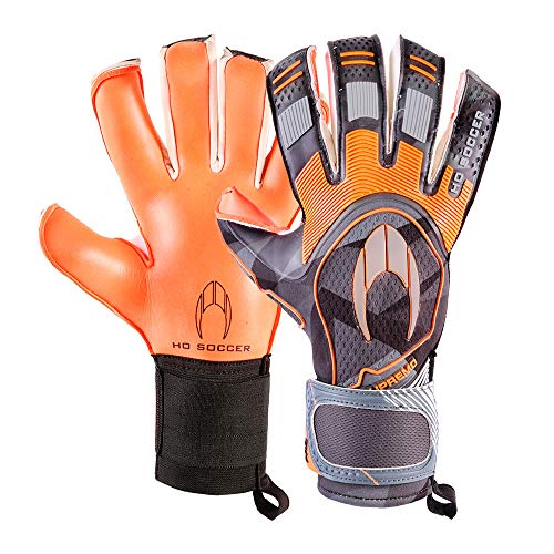 HO Soccer Supreme Pro II Roll/Negative Orange Spark Torwarthandschuhe, Unisex Erwachsene Einheitsgröße Orange/Grau von HO Soccer