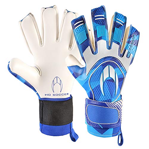 HO Soccer Supremo Pro II Negative Pacific Blue Torwarthandschuhe, Unisex für Erwachsene Einheitsgröße blau/weiß von HO Soccer