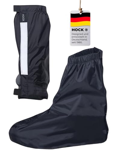 HOCK Fahrrad Regengamaschen mit Reflektoren Unisex - Knöchellange Gamaschen Überschuhe 100,0% Wasserdicht - Fahrrad Regenschutz für Herren & Damen - L von HOCK