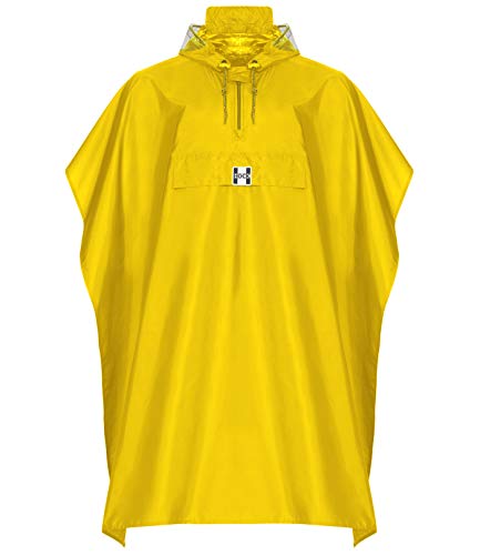 HOCK Regenponcho Damen Herren – Regenponcho Fahrrad 100% wasserdicht – Regenponcho Festival – Regenbekleidung Wandern (gelb, XL bis 185cm Körpergröße) von HOCK