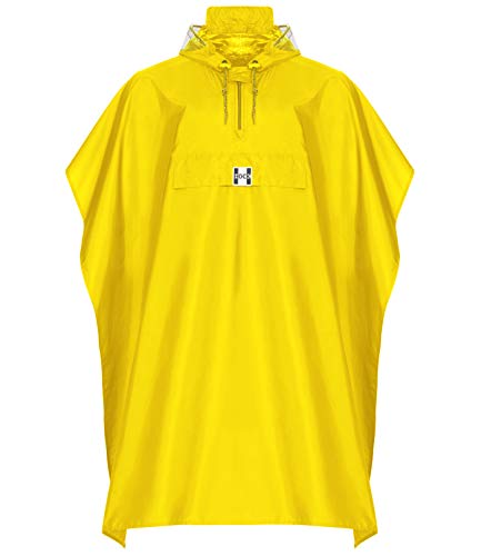 HOCK Regenponcho Damen Herren – Regenponcho Fahrrad 100% Wasserdicht – Regenponcho Festival – Regenbekleidung Wandern (gelb, XXL über 185cm Körpergröße) von HOCK