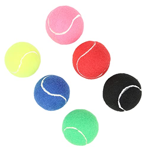 HOHXFYP Set of 6 Tennisbälle, Mehrfarbiges Tennis Trainingsball Set, Tennisbälle Aus Kaschmir und Gummi für Verschiedene Veranstaltungsorte, Clubs und Jugendtraining von HOHXFYP
