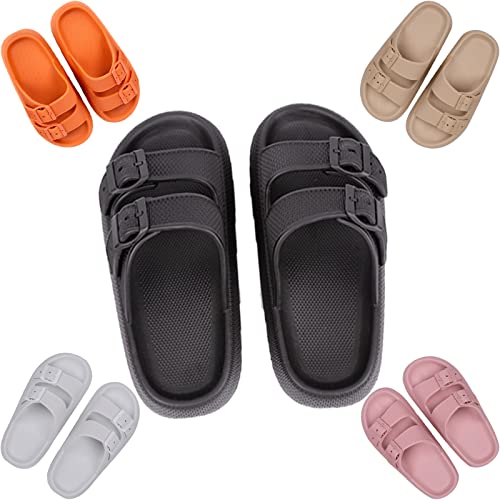 Cosyslides Wolkenslipper Original, Wolken Schlappen Original, 100% Eva Super Weich Rutschfest Badeschuhe (42-43, Schwarz) von HOKUTO
