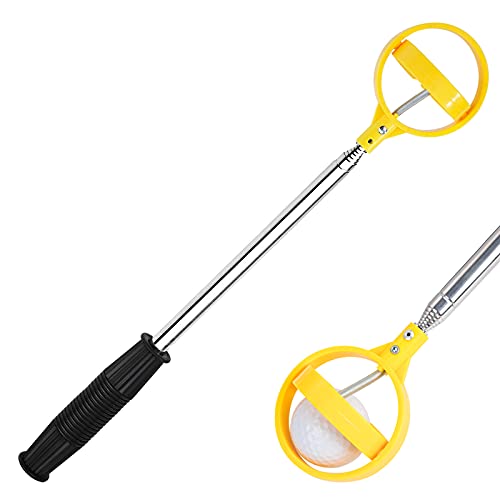 HOLEMZ Golfball-Retriever Automatische Teleskop Ballsammler Rostfreier Ballrückholer Grabber Locking Scoop Werkzeug für Wasser Männer Golfspieler Golfliebhaber von HOLEMZ