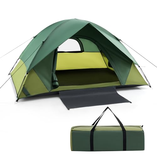 HOMASIS Campingzelt für 2 Personen, wasserdichtes Kuppelzelt mit abnehmbarem Sonnenschutz, ultraleichtes Zelt mit Tür & 2 Fenstern, Outdoorzelt mit Tragetasche für Camping Hiking Trekking, Grün von HOMASIS
