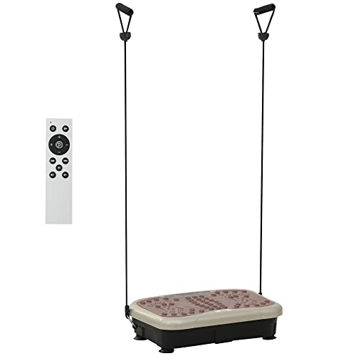 HOMCOM Vibrationsplatte Vibrationstrainer Vibrationsgerät Fitnesstrainer LED-Anzeige USB-Lautsprecher Trainingsbänder Fernbedienung von HOMCOM