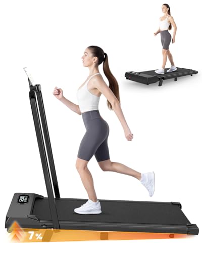 HomeFitnessCode Laufband Klappbar mit Neigung - Walking Pad Laufpad für Zuhause Steigung Gehband unter Schreibtisch Band Treadmill, Schwarz von HOMEFITNESSCODE