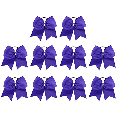 10 Stück Cheerleader Bows Pferdeschwanzhalter Cheerleading Bows Haarkrawatte Elastische Haarbänder Cheer Bow für High School College von HOMU
